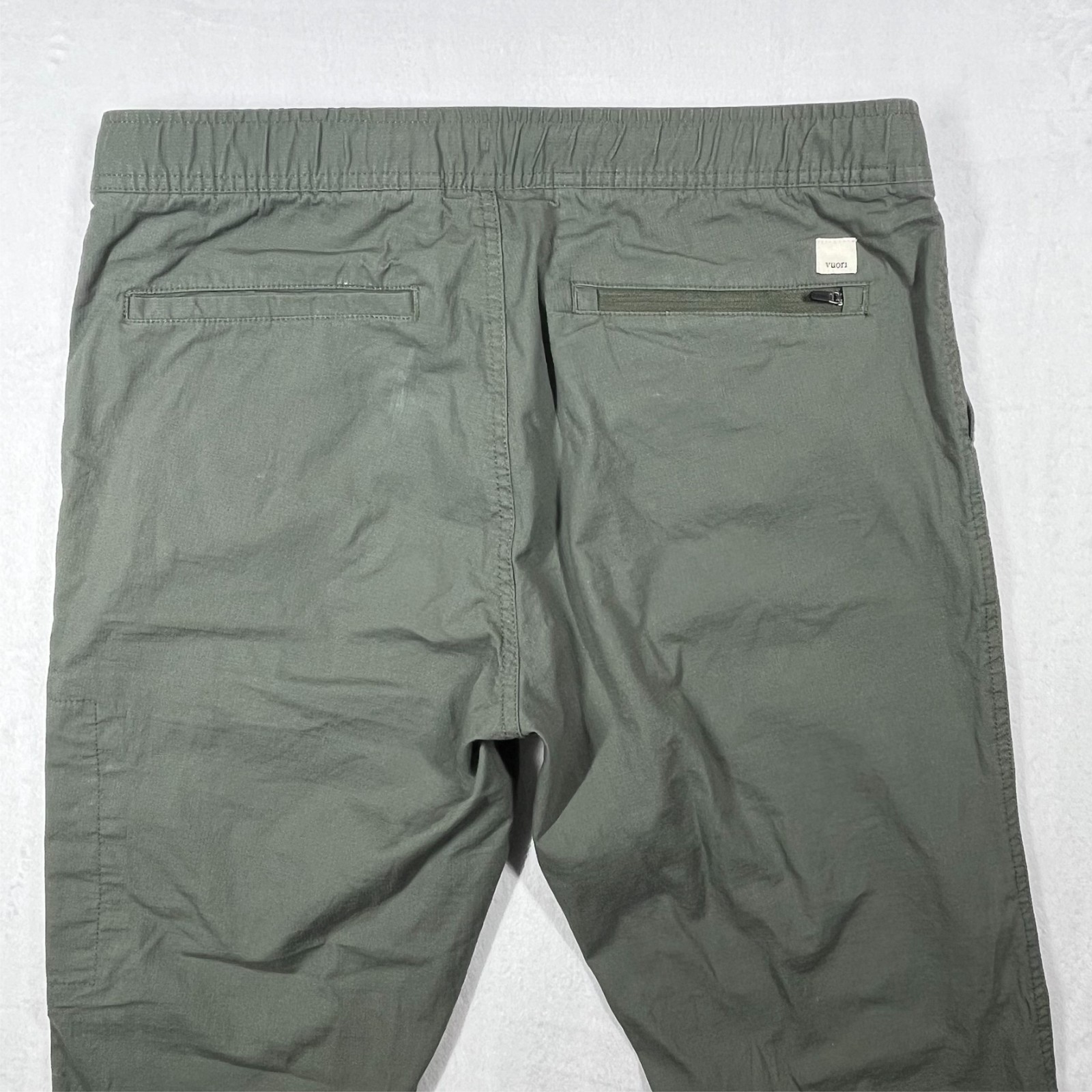 Vuori Ripstop Pants Women Large Olive Stretch VW401 Hiking Utility *Flaws