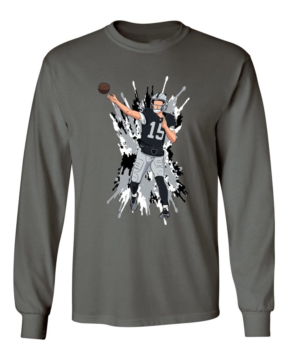 Fernando Mendoza Spray Paint Raiders Long Sleeve T-Shirt Adult Small