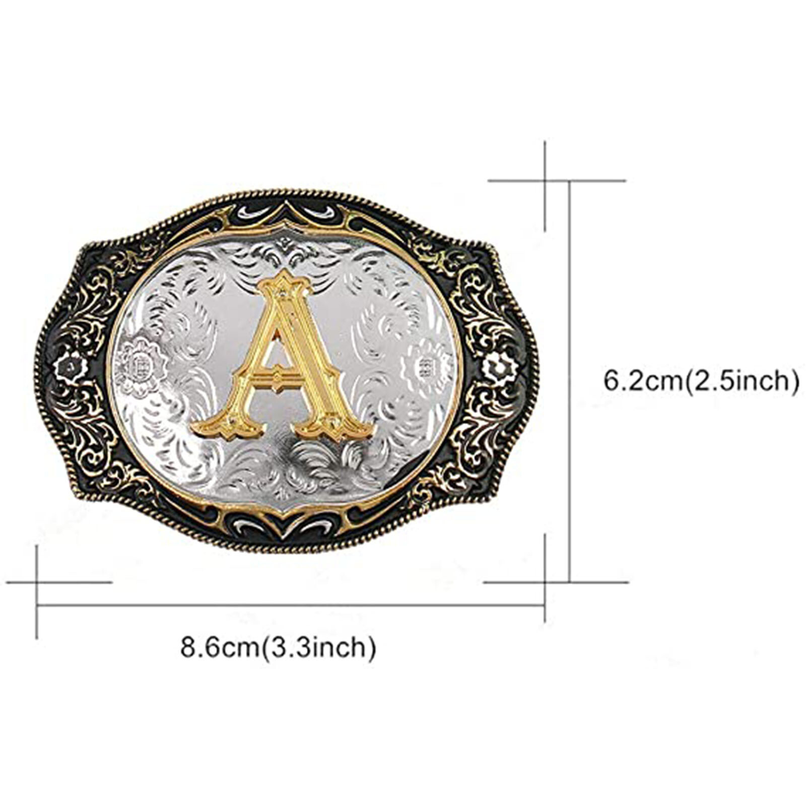INITIAL ” A-Z ” RODEO COWBOY LETTER SHINE GOLD SILVER WESTERN BELT BUCKLE NEW