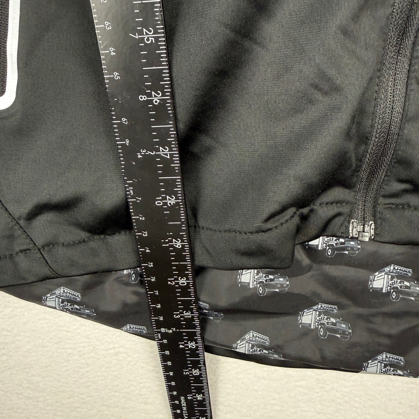 U-Haul Windbreaker Jacket Mens Large Gray Black Full Zip Embroidered Logo Truck