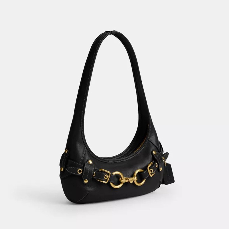 COACH Belted Ergo Shoulder Bag 26 Leather Black CEN80 F/S [DDP]