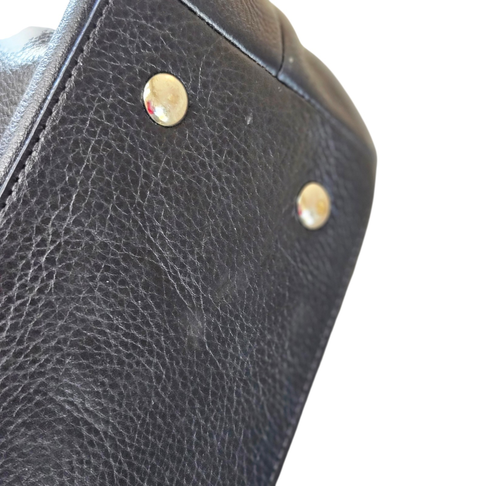 COACH Penelope Shoulder Bag Black Pebbled Leather F19264 Front Turn-Lock Tote