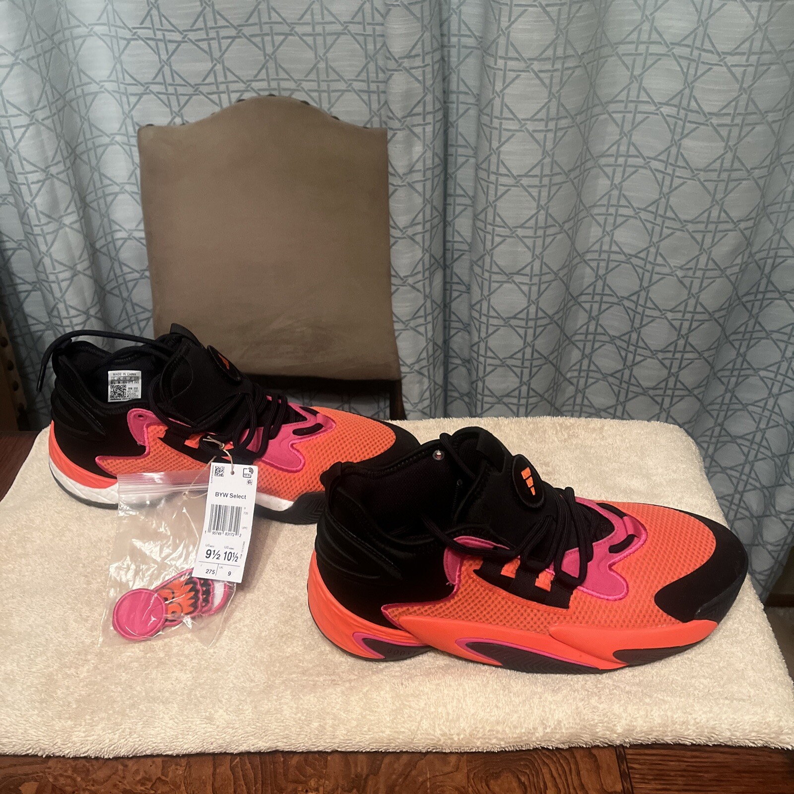 Adidas BYW Select Black Impact Orange Team Real Magenta Basketball IG4936 Sz 9.5