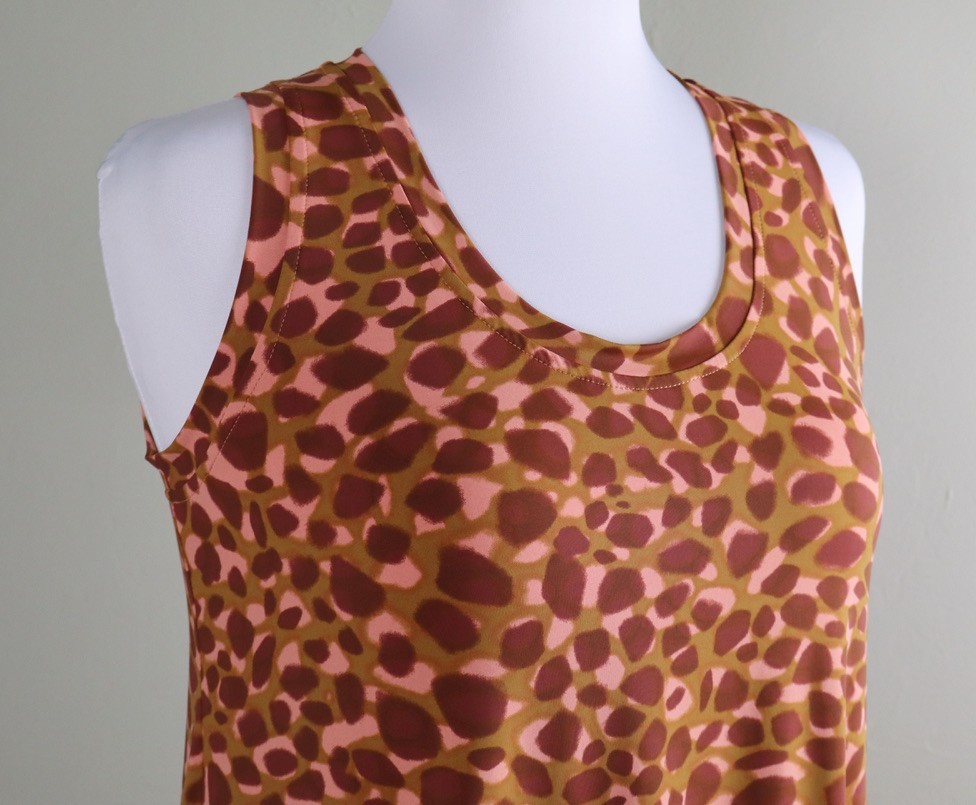 ALEMBIKA $235 Stretch Pebble Leopard Print Lantern Tank Dress Size 3 US 10 / 12