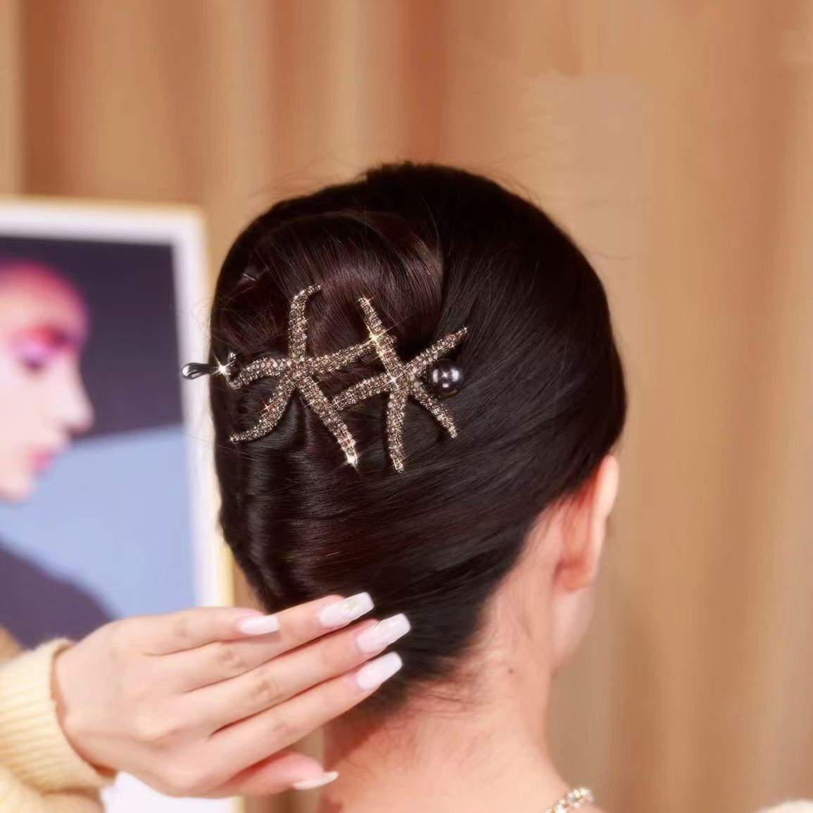 Hair accessories copper alloy zircon hair accessories starfish simple gift