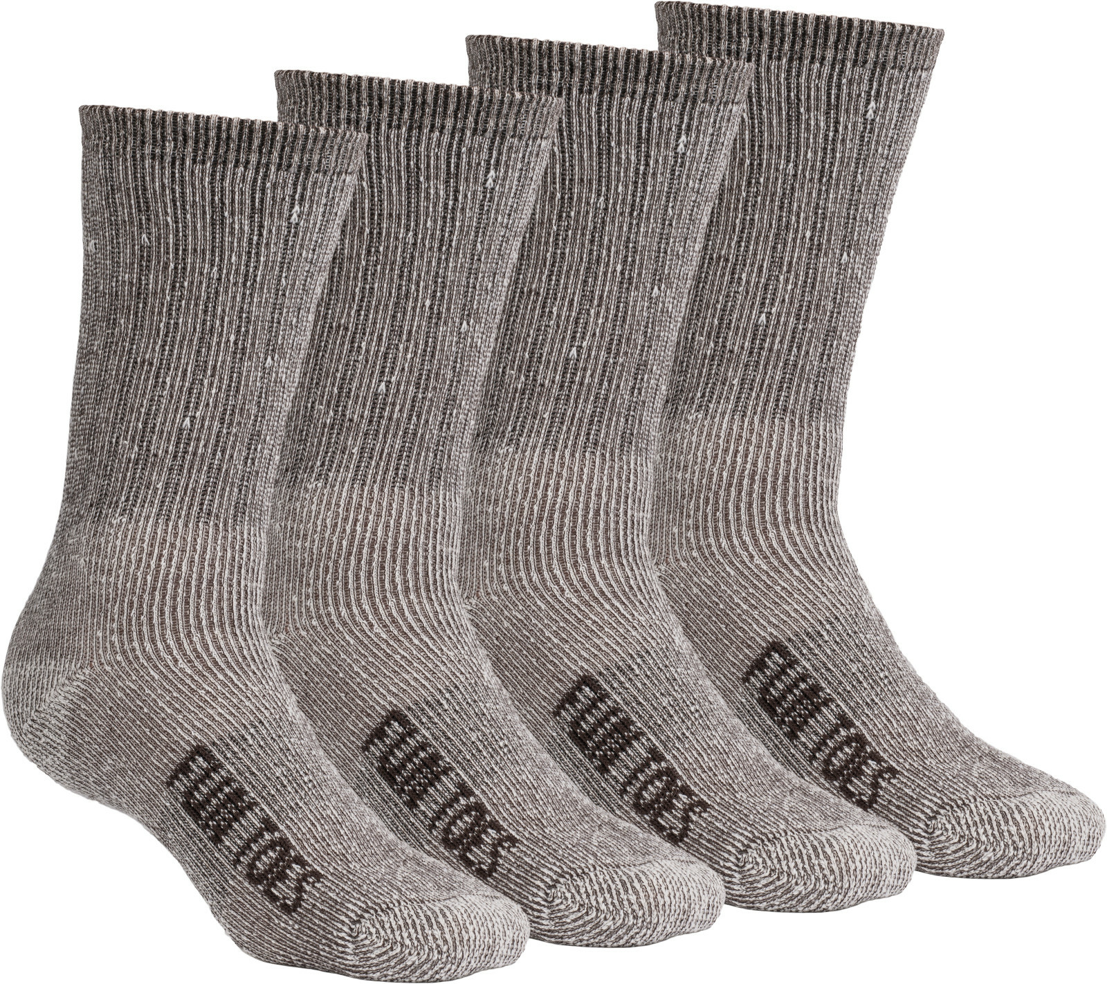 FUN TOES Men’s and Kids 70% Merino Wool Crew Socks 4 Pack Midweight Arch Support