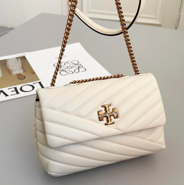 Tory Burch Hb Women Small Kira Chevron Convertible Shoulder Bag white