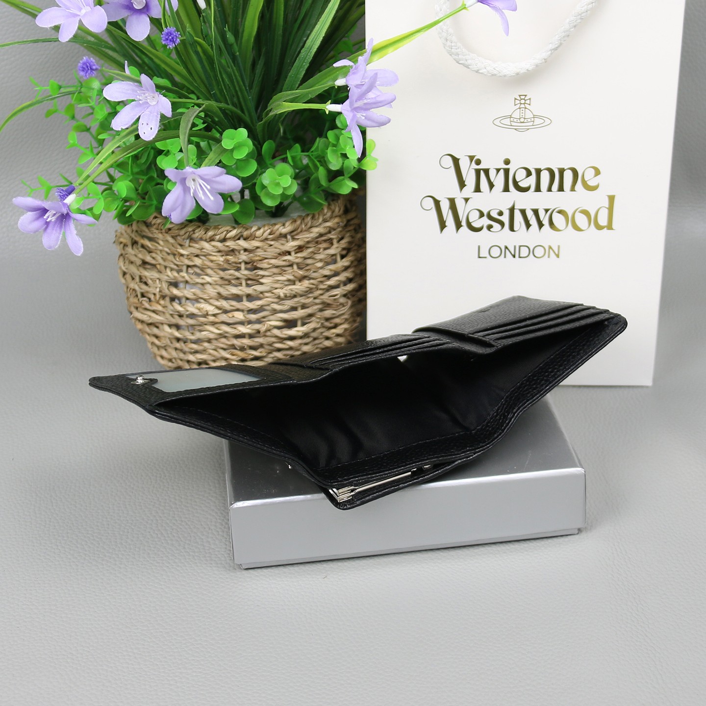 Vivienne Westwood Gamaguchi Trifold Wallet Black 11cm × 9cm × 3.5cm　