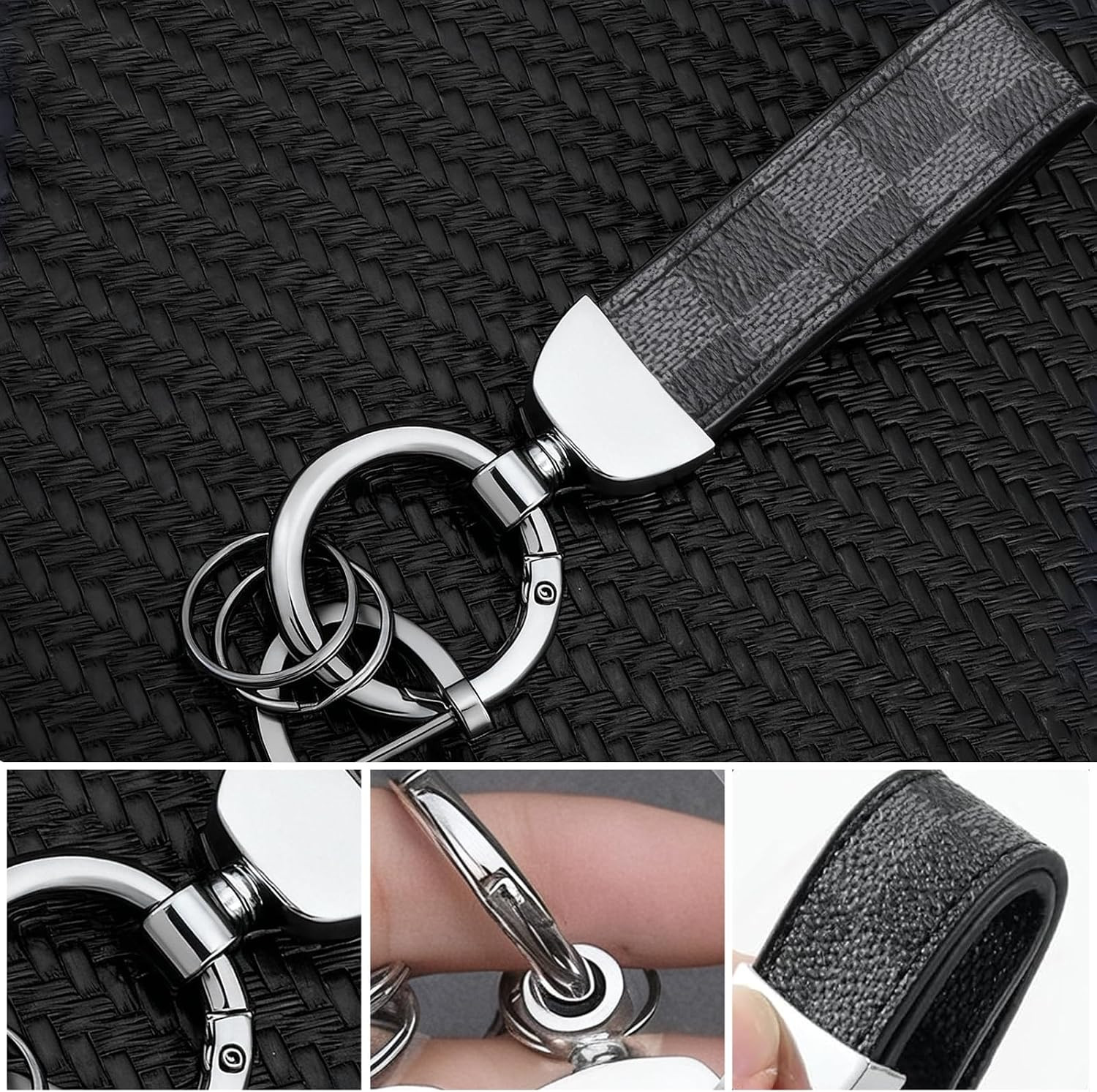 Business Leather Keychain Set – Key Holder | Stop Losing Keys. Complete Set. Ver