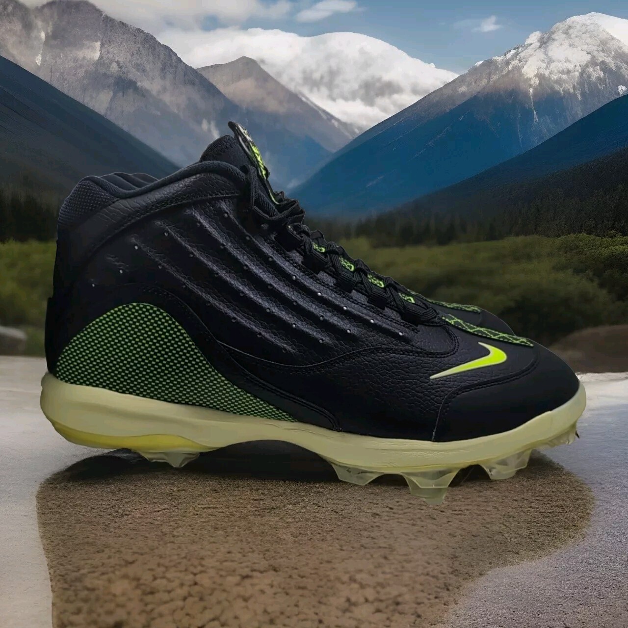 Nike Baseball Cleats Griffey 2 MCS Black Volt HF1579-001 Mens Sz 13 Brand New