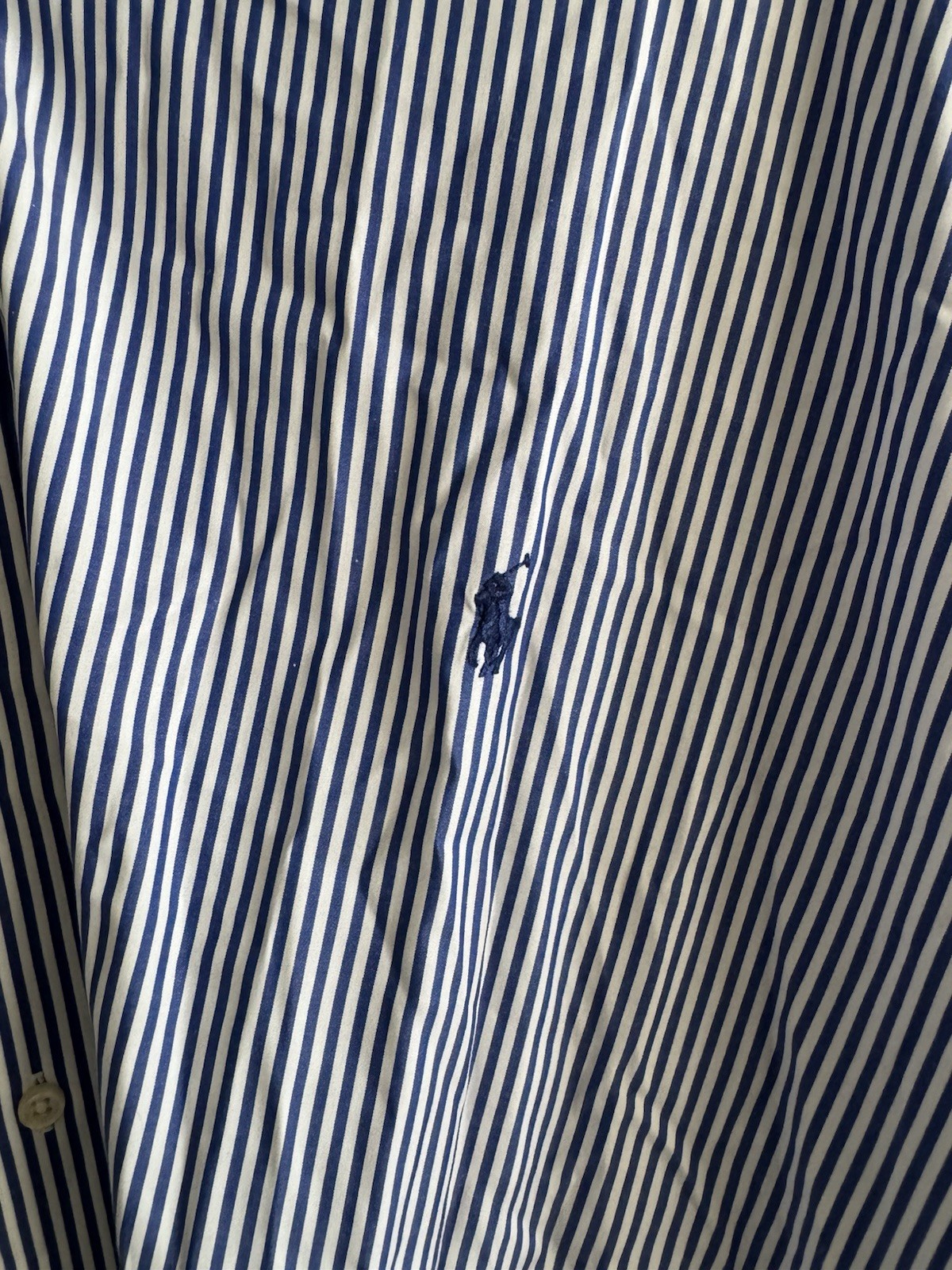 Ralph Lauren Easy Care 4XLT Big & Tall Blue White Striped Button-Up Shirt