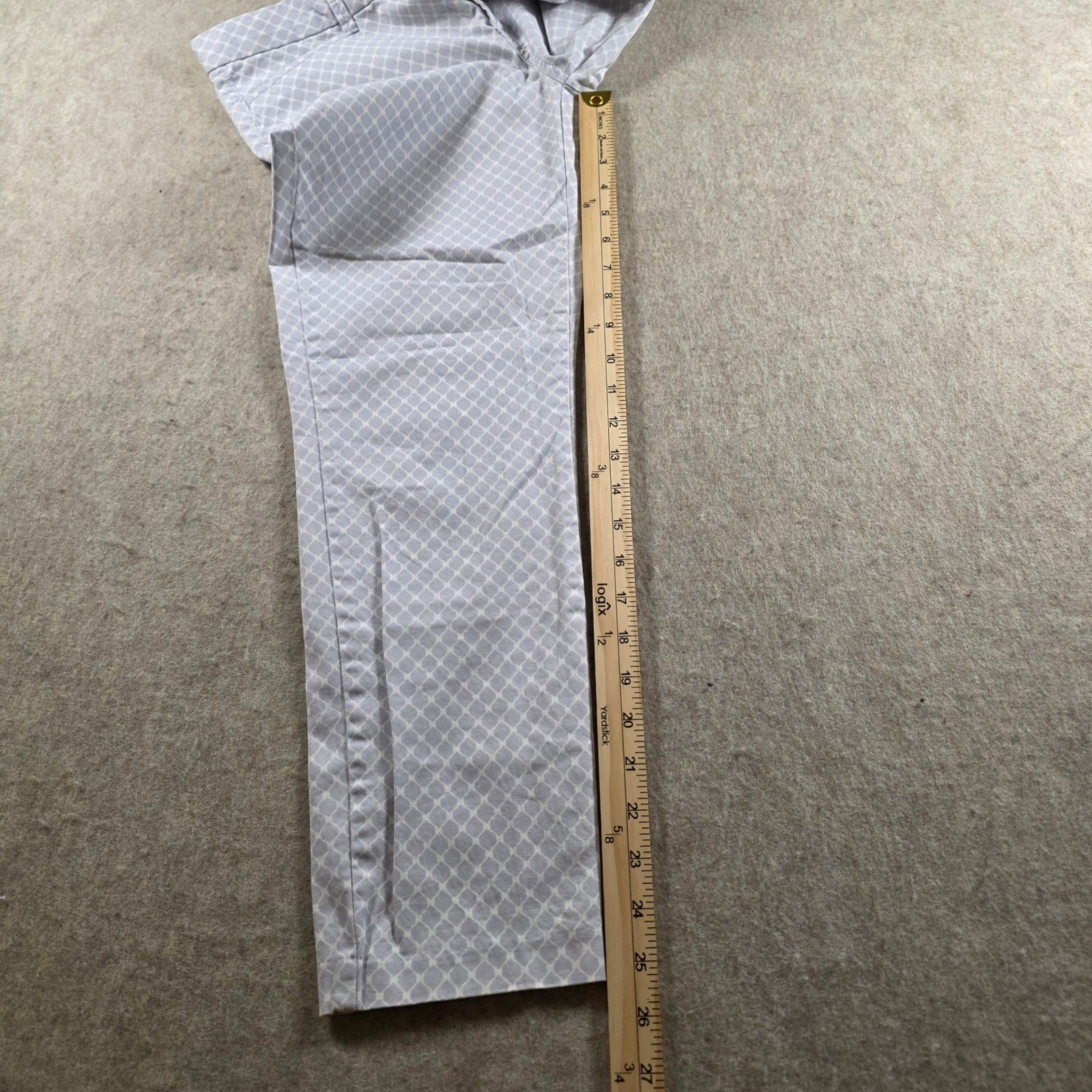 Khakis by GAP Slim City Pants Womens 4R Purple White Geometric Lattice Trousers