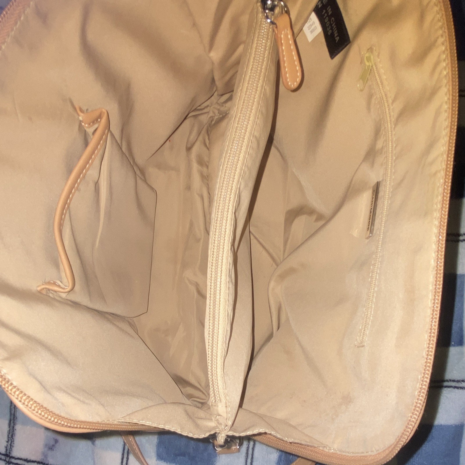 Giani Bernini Monogram Butterfly Medium Satchel Zip Top Handle Detach Strap