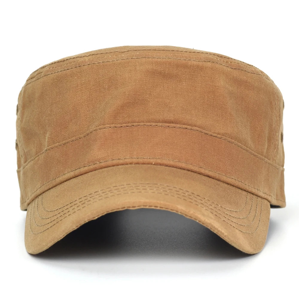 Waxed Canvas Cotton Military Caps Men Waterproof Cadet Army Cap Unique Design