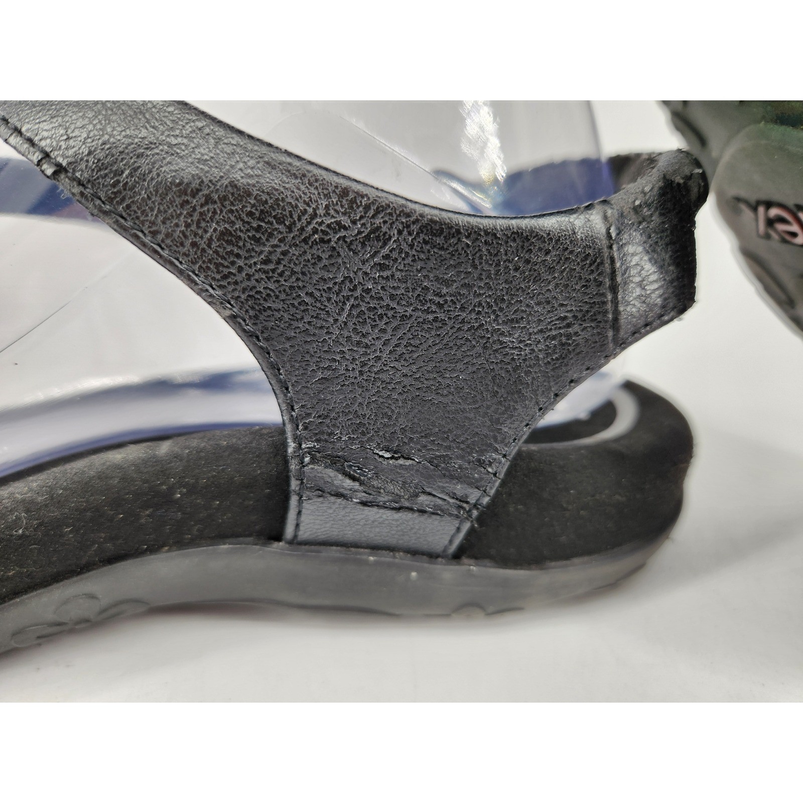 Aetrex Jess Strap Sandals Womens 9-9.5 Black Metallic Strappy Comfort SE210W