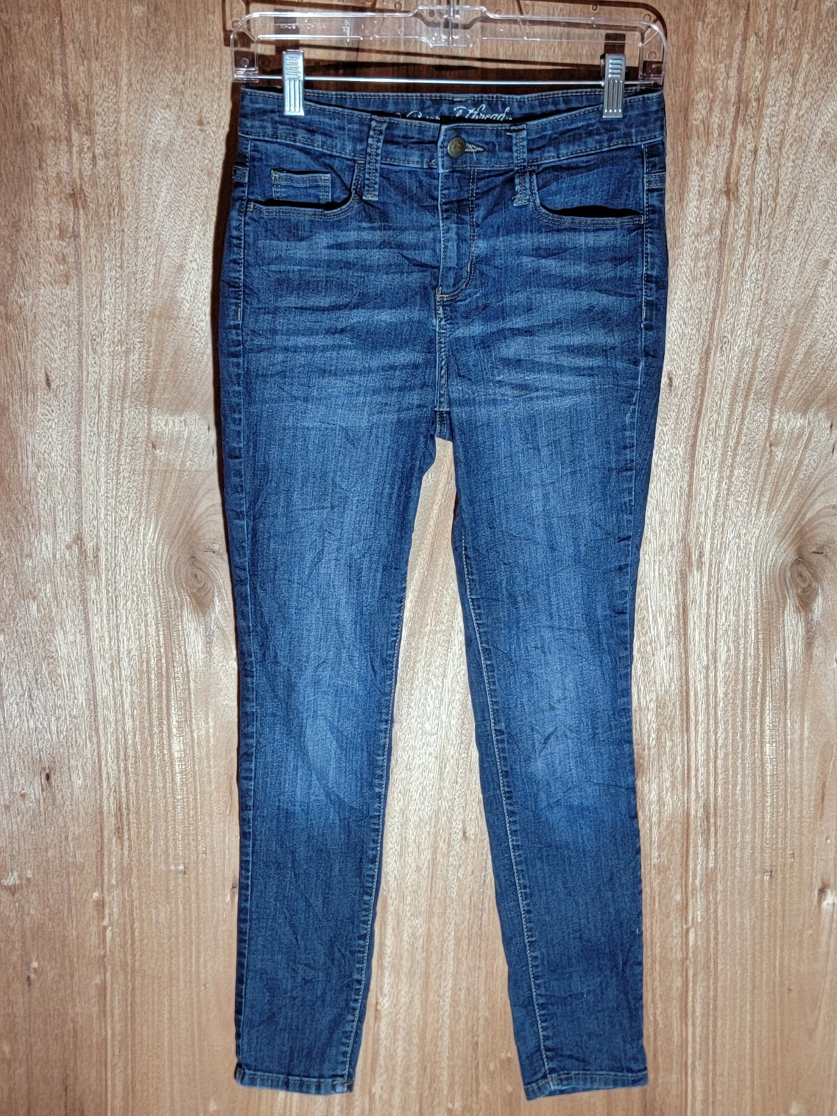 universal thread jeans womens size 2/26r skinny high rise stretch denim blue