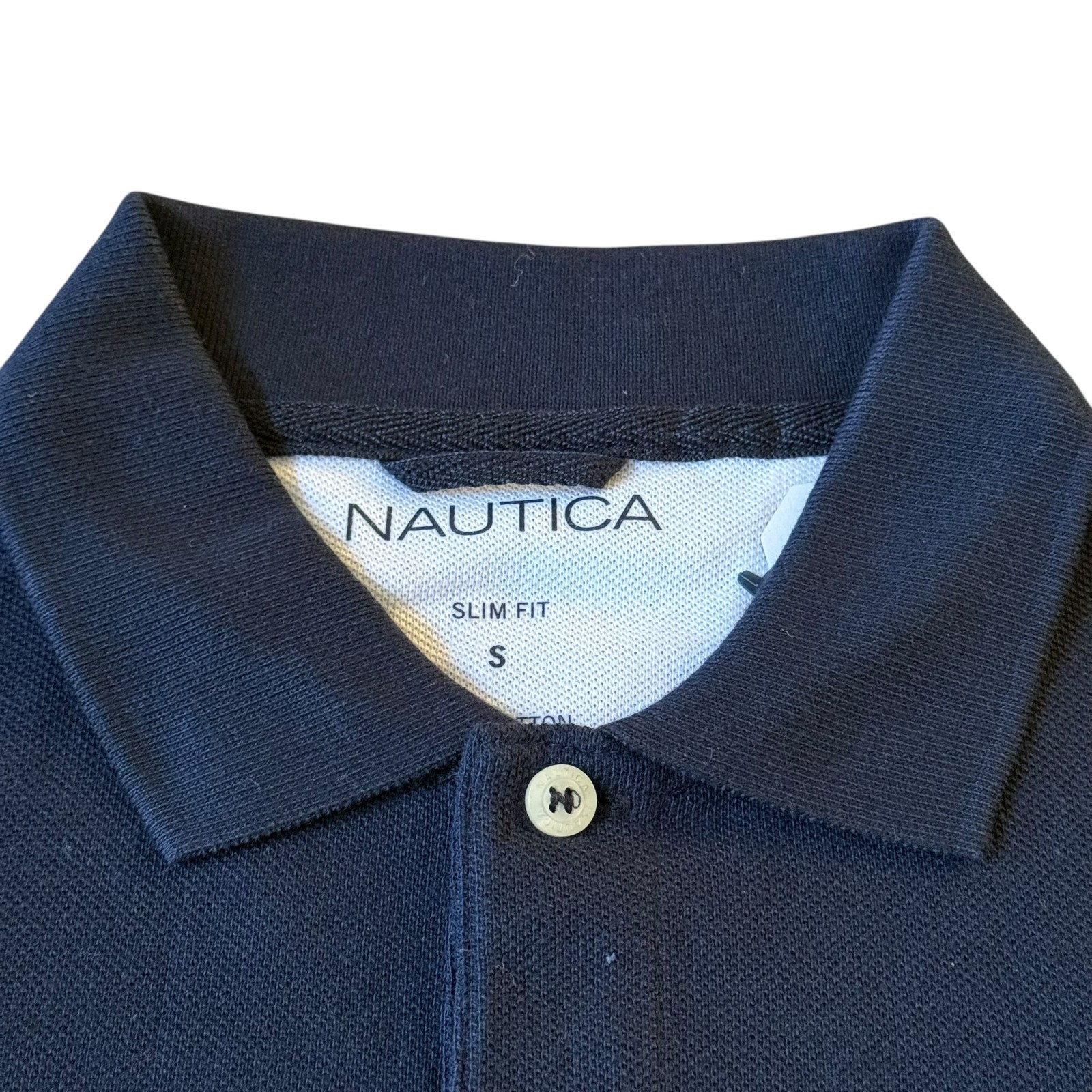 Nautica Men’s Solid All Cotton Mesh Slim fit Short Sleeve Deck Polo Shirt All Sz