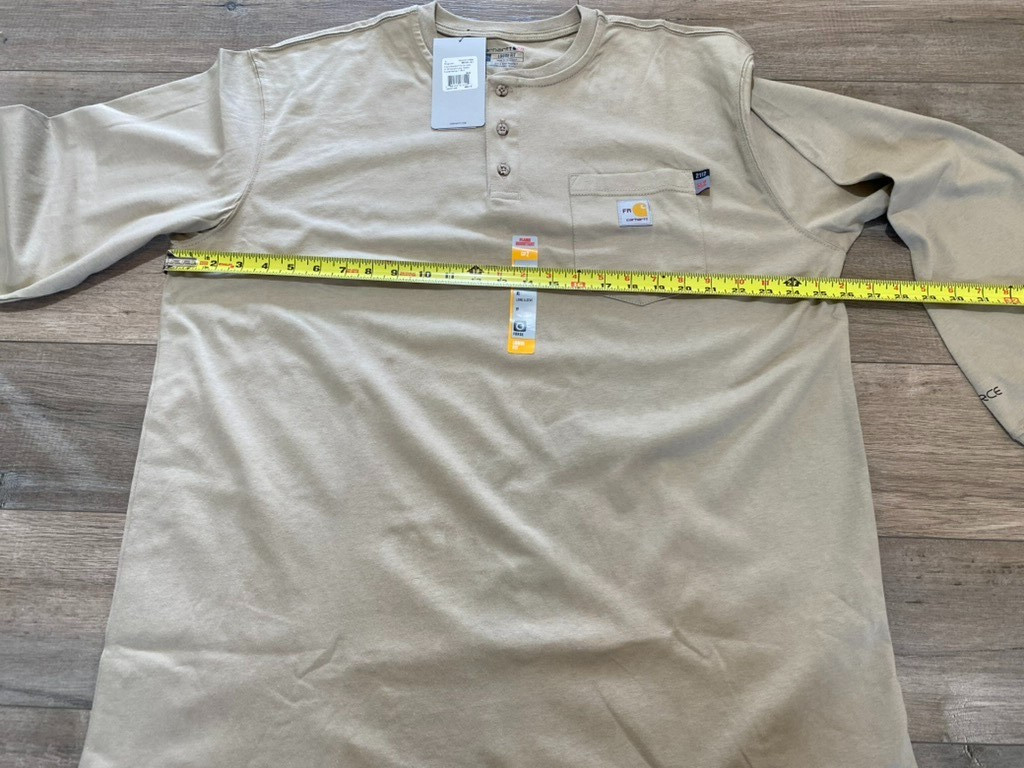 Carhartt Force FR Mens XL Desert Tan Flame Resistant Long Sleeve Cat2 Pocket