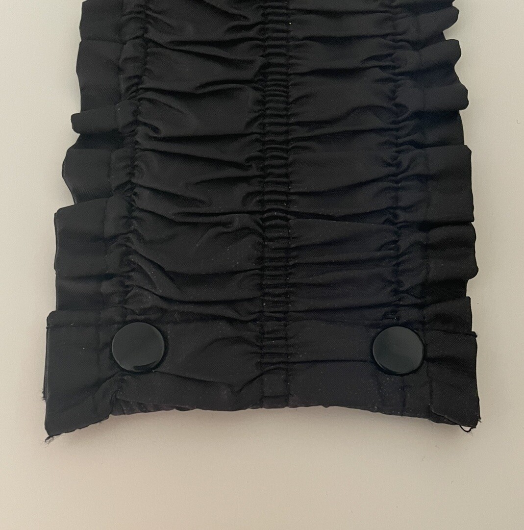 Cejon Ruched Black Elasticated Stretch Wide Belt M. Goth. Halloween.
