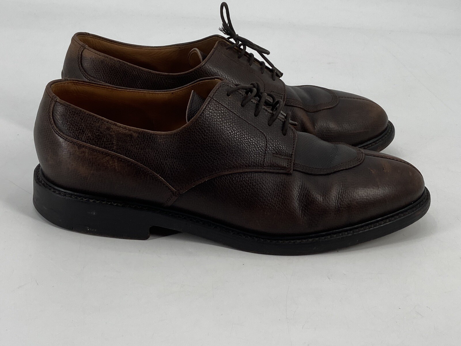 Bowen Men’s Oxford Dress Shoes Brown Leather Size 10 M Made in England