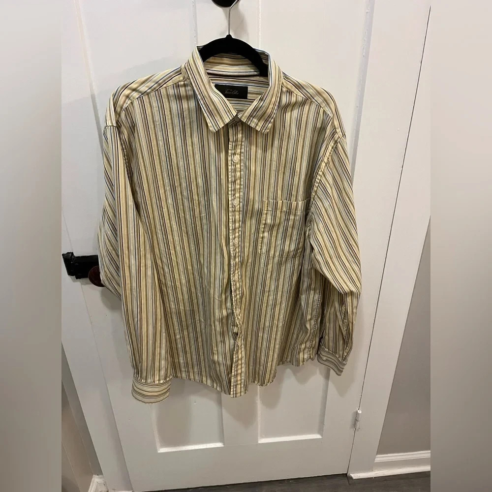 Tasso Ella 100% Cotton Stripe Dress Shirt Size XL