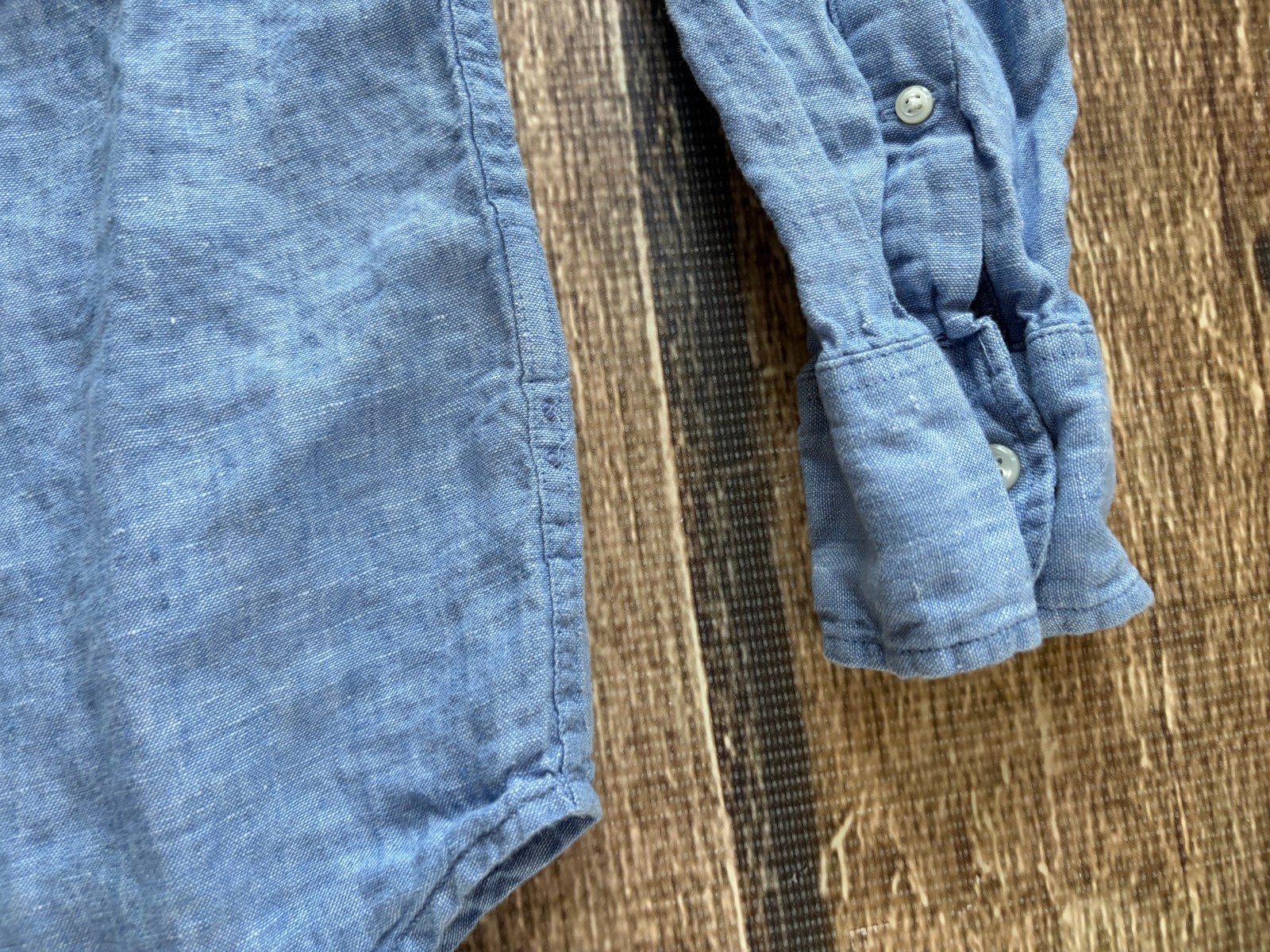 J.CREW BAIRD MCNUTT IRISH LINEN CLASSIC FIT BIG TALL SPORT SHIRT BLUE MENS XLT