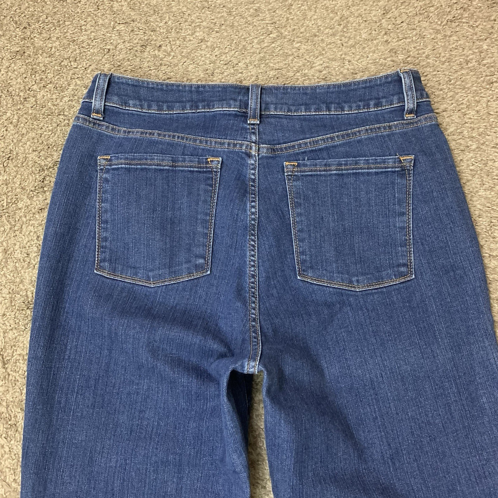 LL Bean Jeans Womens 12 Reg Dark Wash Classic Fit Boot Cut Leg High Rise Stretch