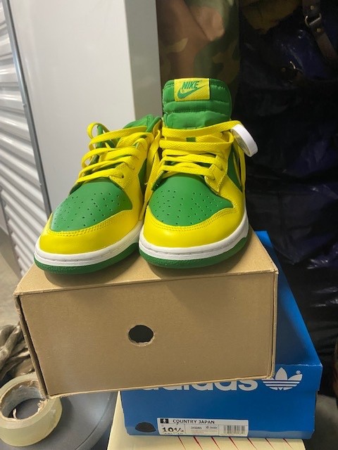Nike Dunk Low “Reverse Brazil” Apple Green Yellow Strike-Mens Sz 10.5