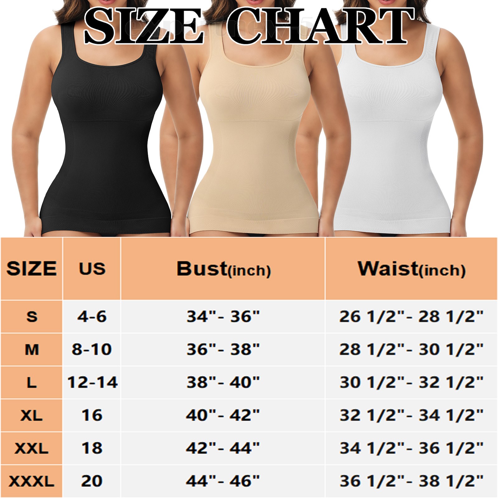 Shapewear Tops with Tummy Control Shapewear Tanks Square Neck Compression Tank