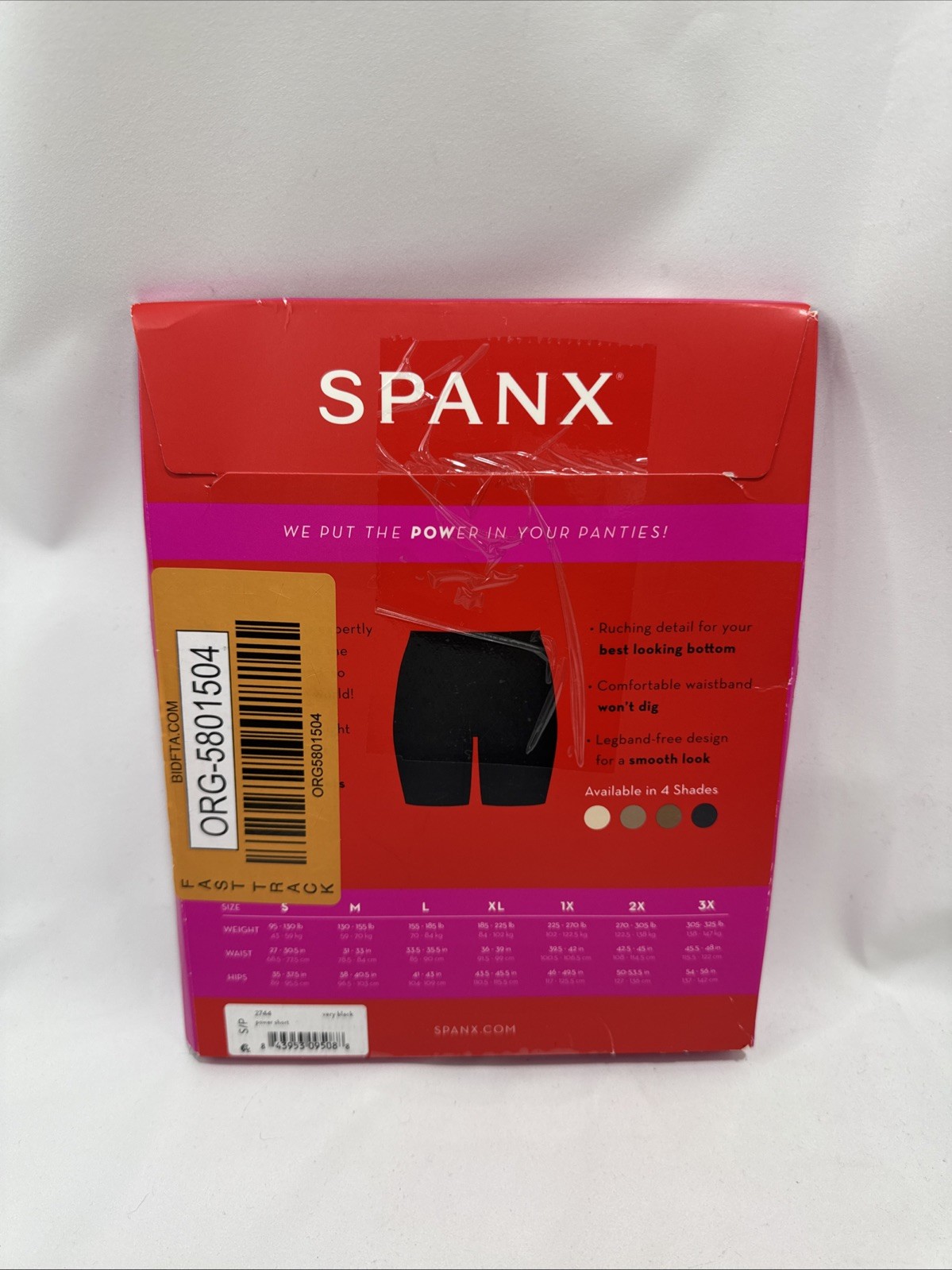 Spanx Power Shorts Shaper 2744 Black Size S