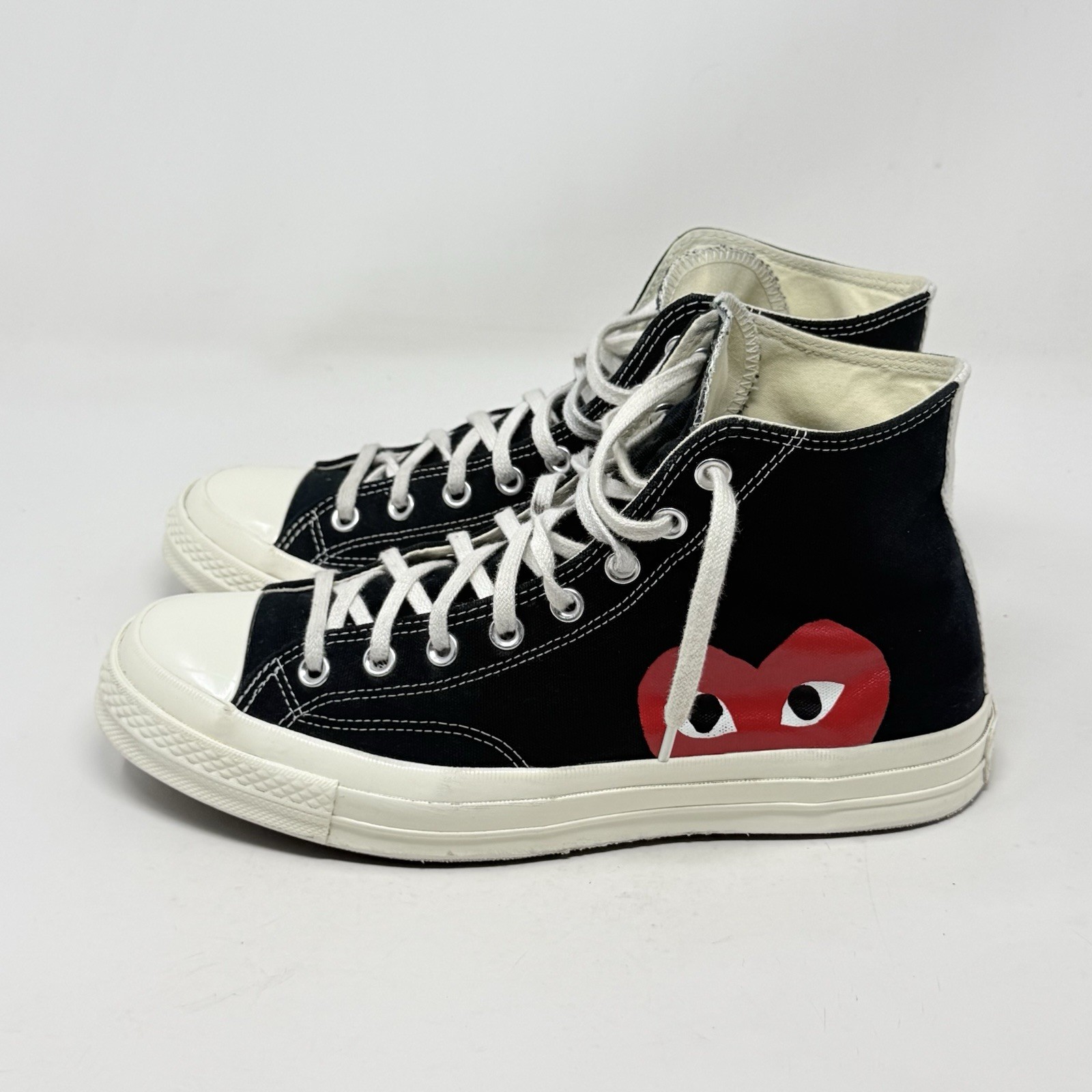 Converse x Comme des Garcons Play Chuck 70 Hi Mens 10 Black Grunge Skate Shoe