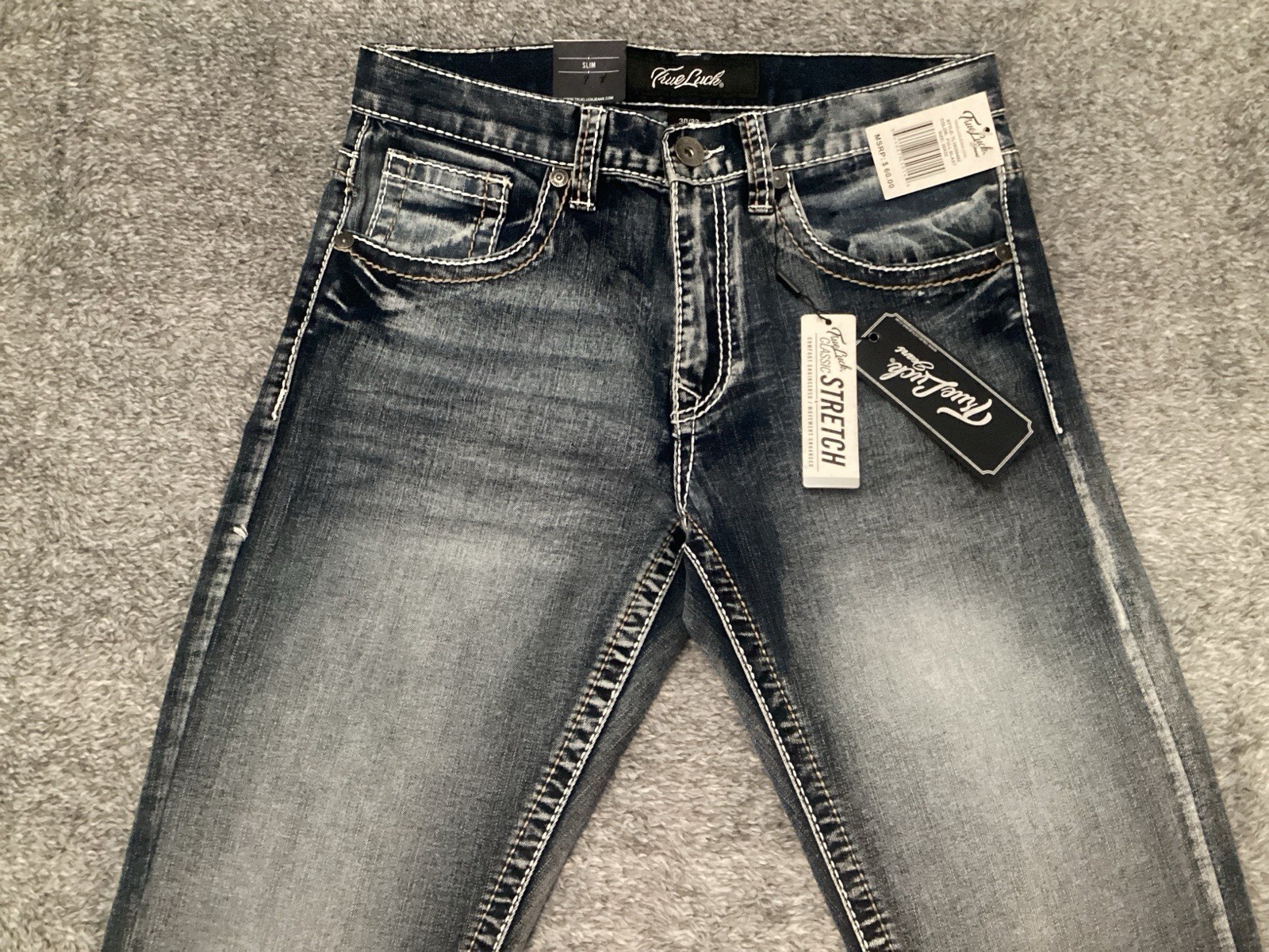 True Luck Straight Slim Fit Comfort Stretch Jeans Size Men’s Size 30×32 NEW