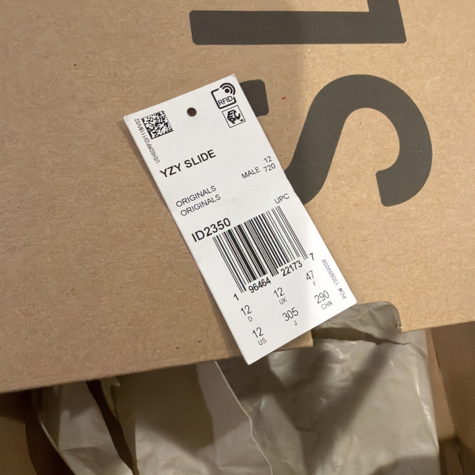 Size 10 – YZY SLIDE ‘Slate Grey’ – Adidas Yeezy Slide – ID2350 AUTHENTIC Box