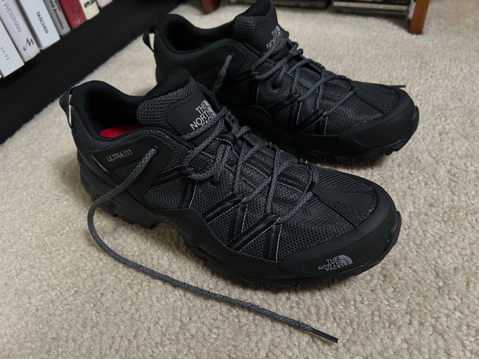 The North Face Ultra 111 Mens SIZE 10 Trail Hiking Shoes Dark Shadow Gray/Black