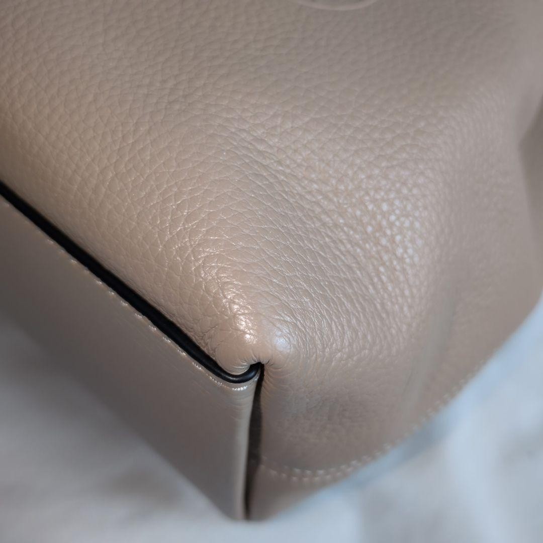 COACH Andy Tote Shoulder Bag CA165 Leather Beige x Black