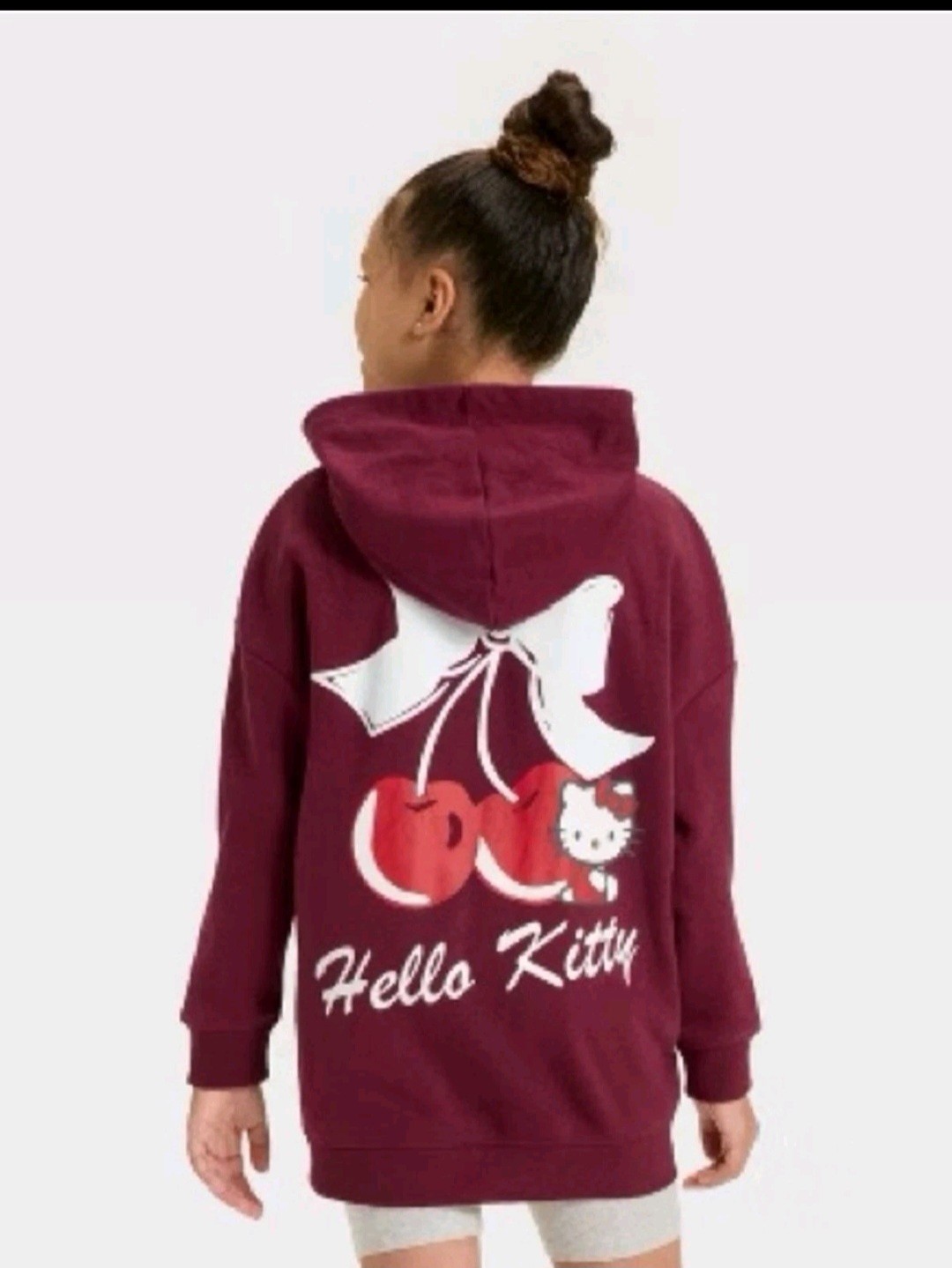 Sanrio Hello Kitty Cherry Bow Oversized Sweatshirt Hoodie Size 16/18 XXL – NWT