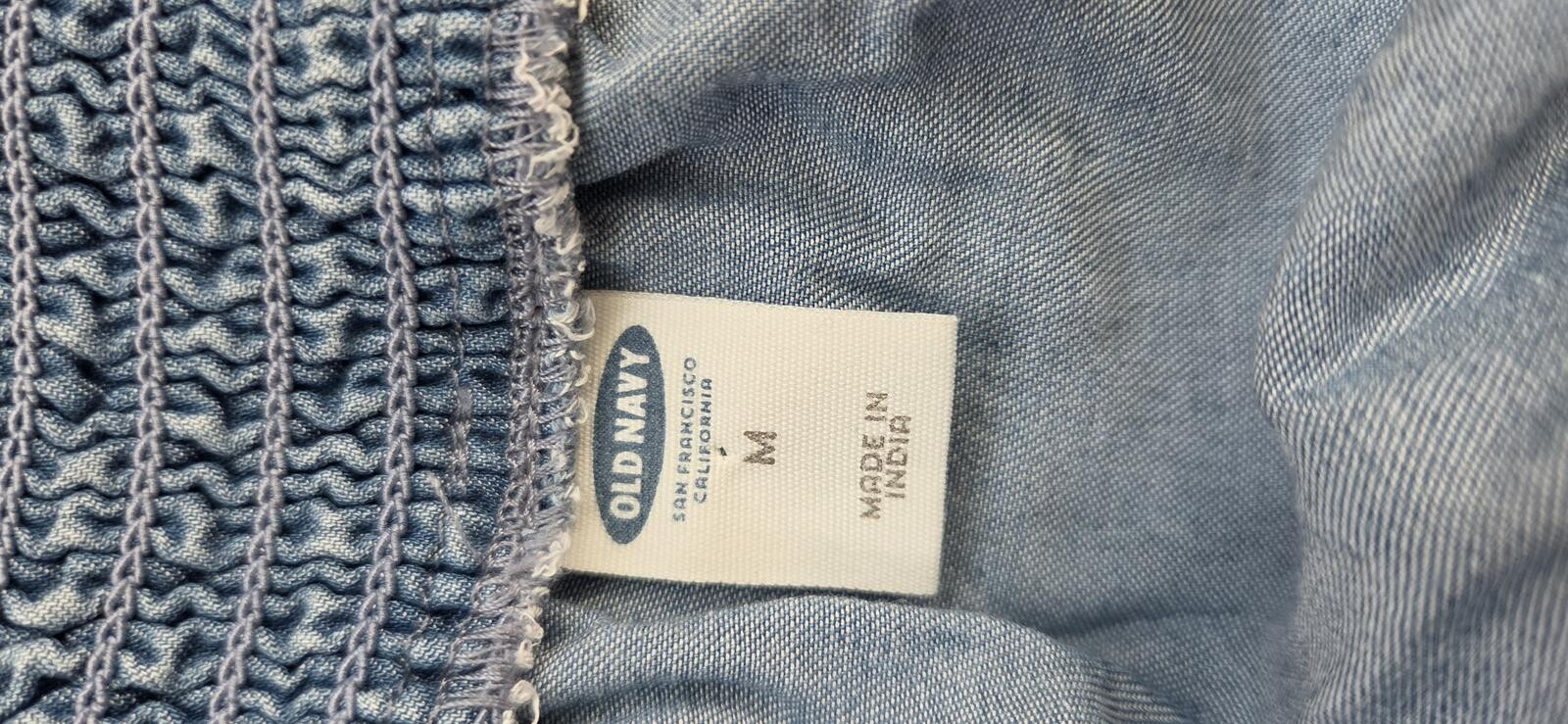 Old Navy Blue Smocked Spaghetti Strap Tank Top Size M
