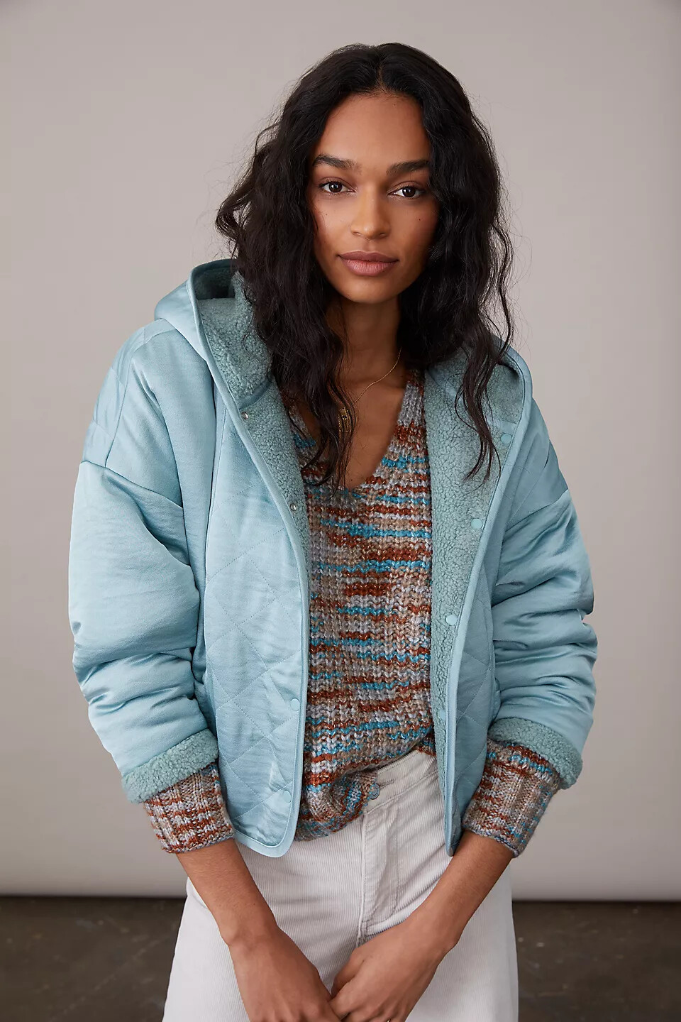 New! XXS NWT Anthropologie “Leona Reversible Sherpa Jacket” Coat Made in USA