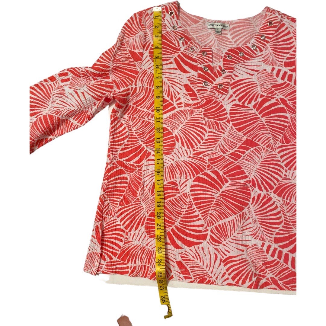 Rebecca Malone Bohemian Tunic Blouse Womens Large Multicolored Beach Summer