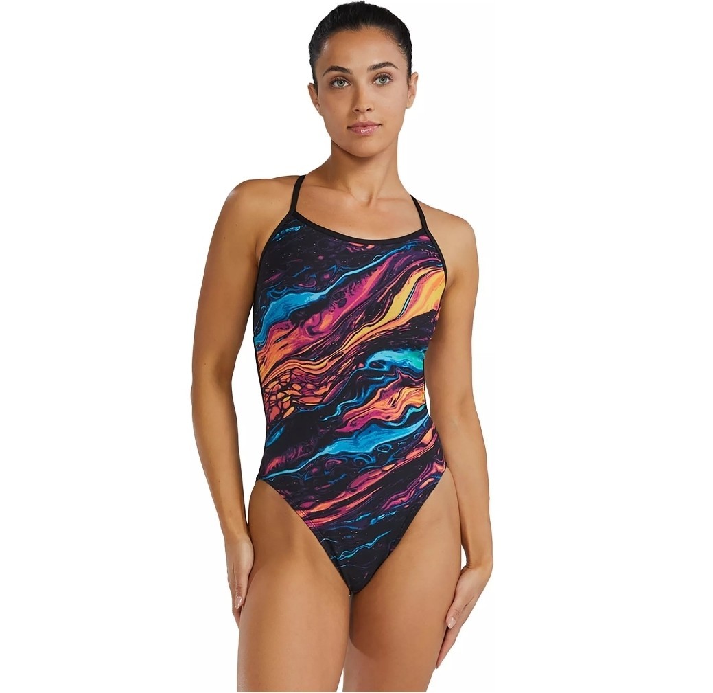 TYR Durafast Elite Women’s Magmata Trinityfit Gold/black/Rainbow Sz 36 New