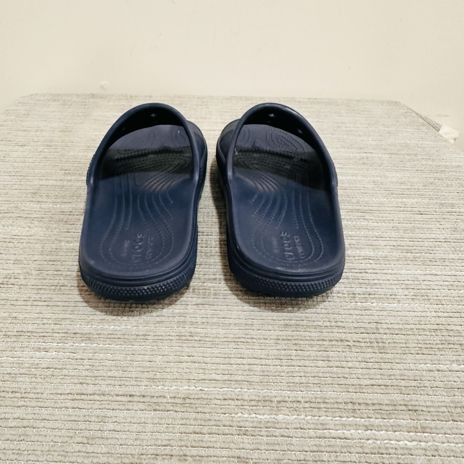 Crocs Baya Slide Sandals Womens 10 Blue Slip On Shoes Pool Beach