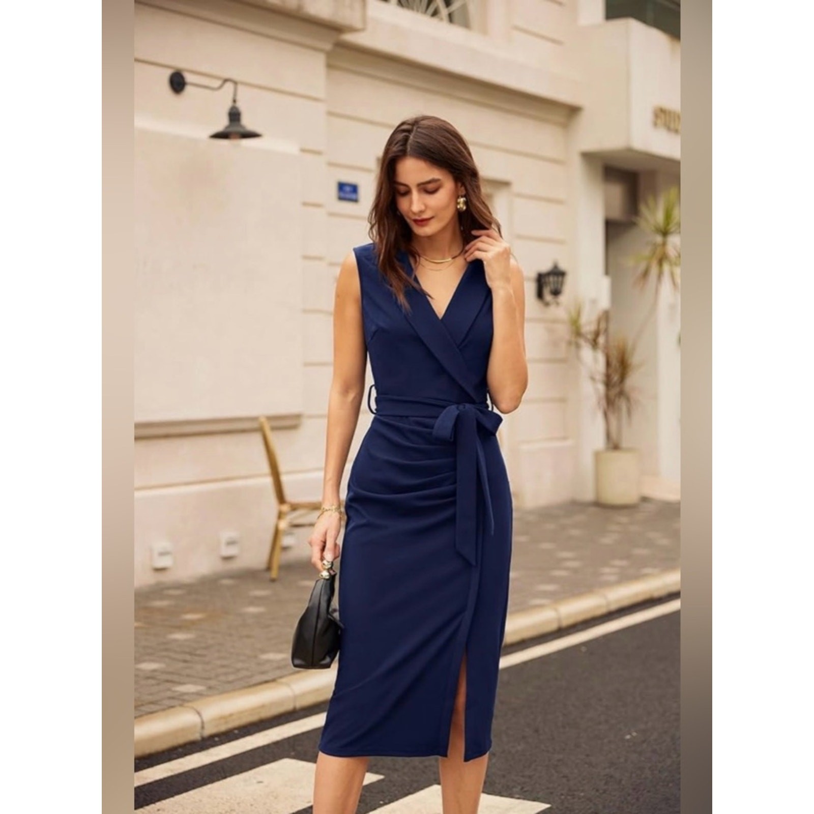 NWT Grace Karin Wear to Work Sleeveless Ruched Bodycon Office Pencil Dress 18