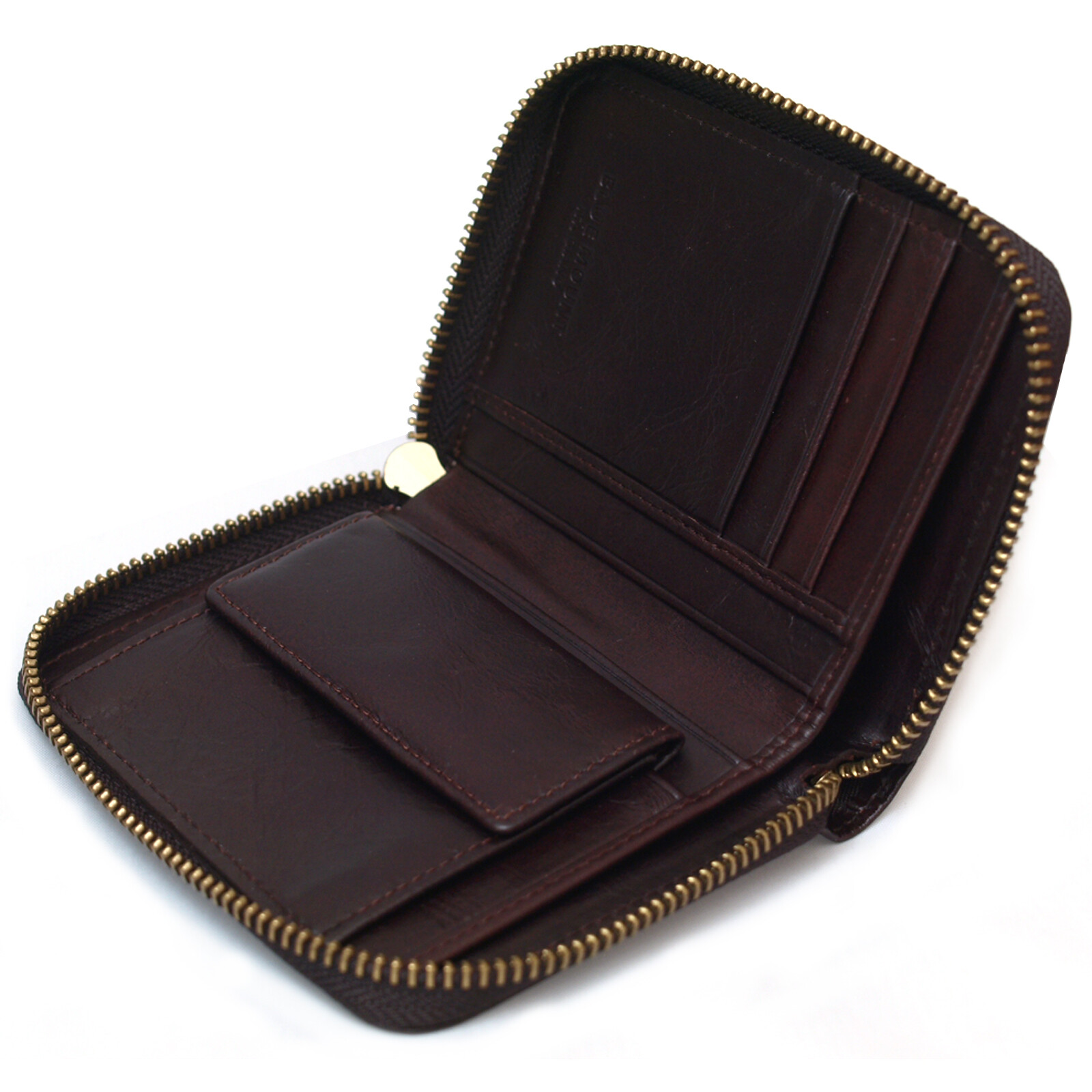 Men’s Zip Around Leather Wallets Coin Purse Credit Card Wallet