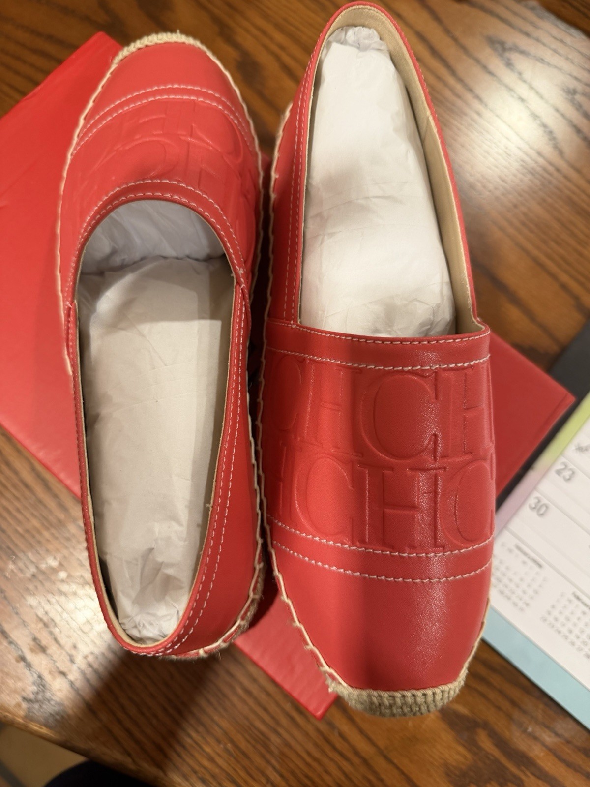 CH Logo Leather Espadrille. Size 39.