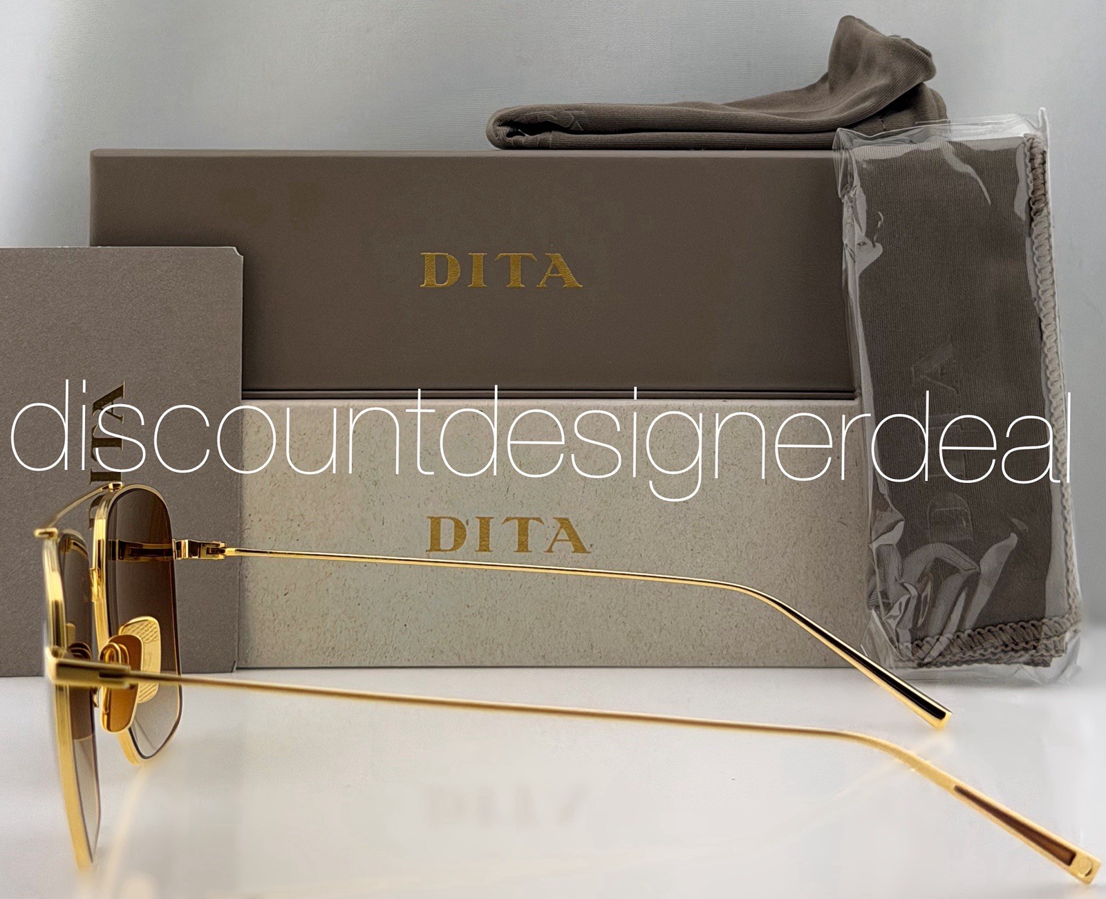 DITA Aviator Sunglasses Gold Brown Gradient ARTOA 57 DTS181-A-01 57mm NEW