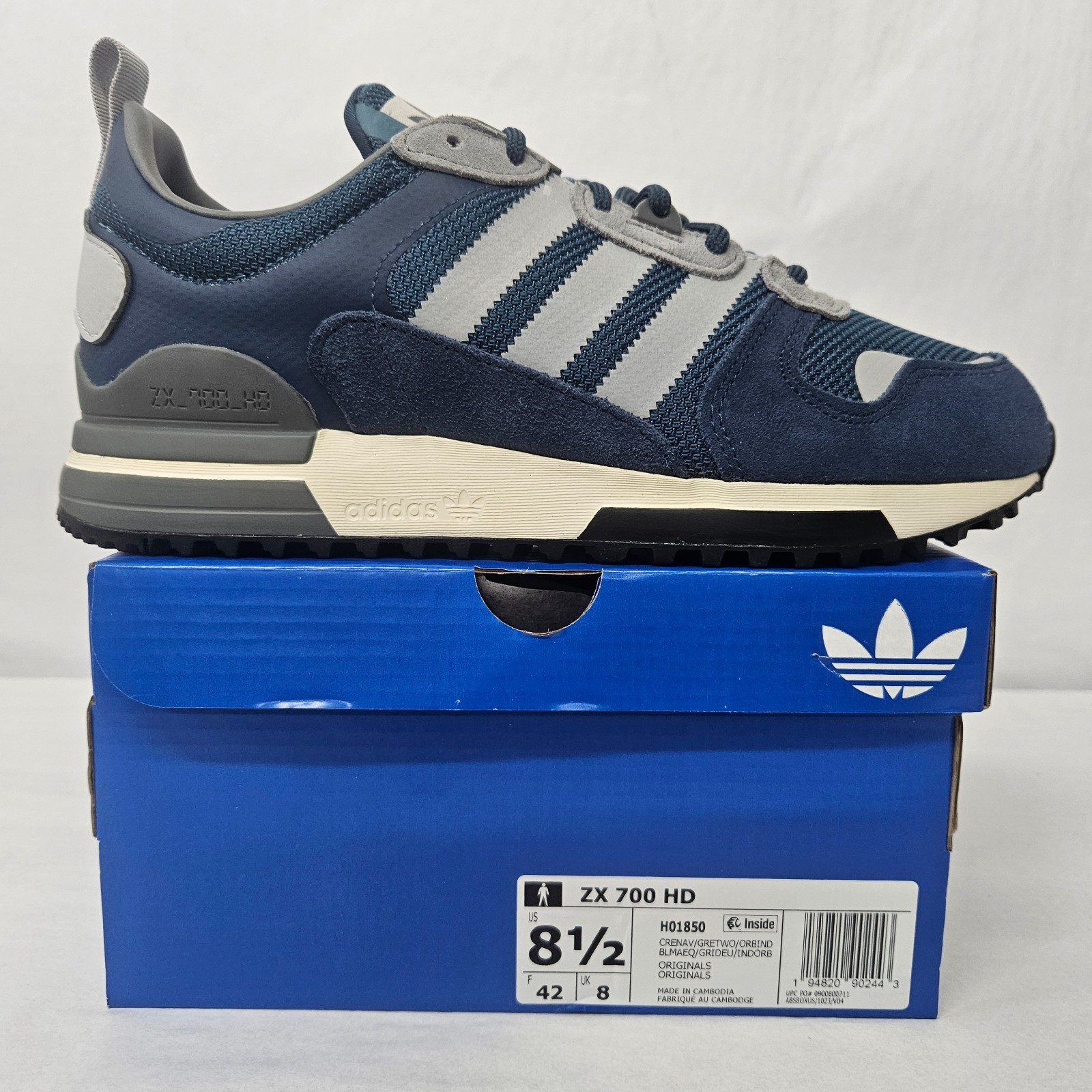 Adidas ZX 700 HD Retro Sneakers H01850 Crew Navy Grey Blue Men’s Size 8.5