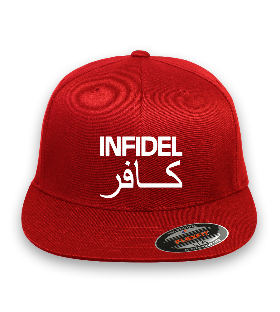 INFIDEL Pro American CURVED or FLAT BILL FLEXFIT HAT ***FREE SHIPPING in BOX**