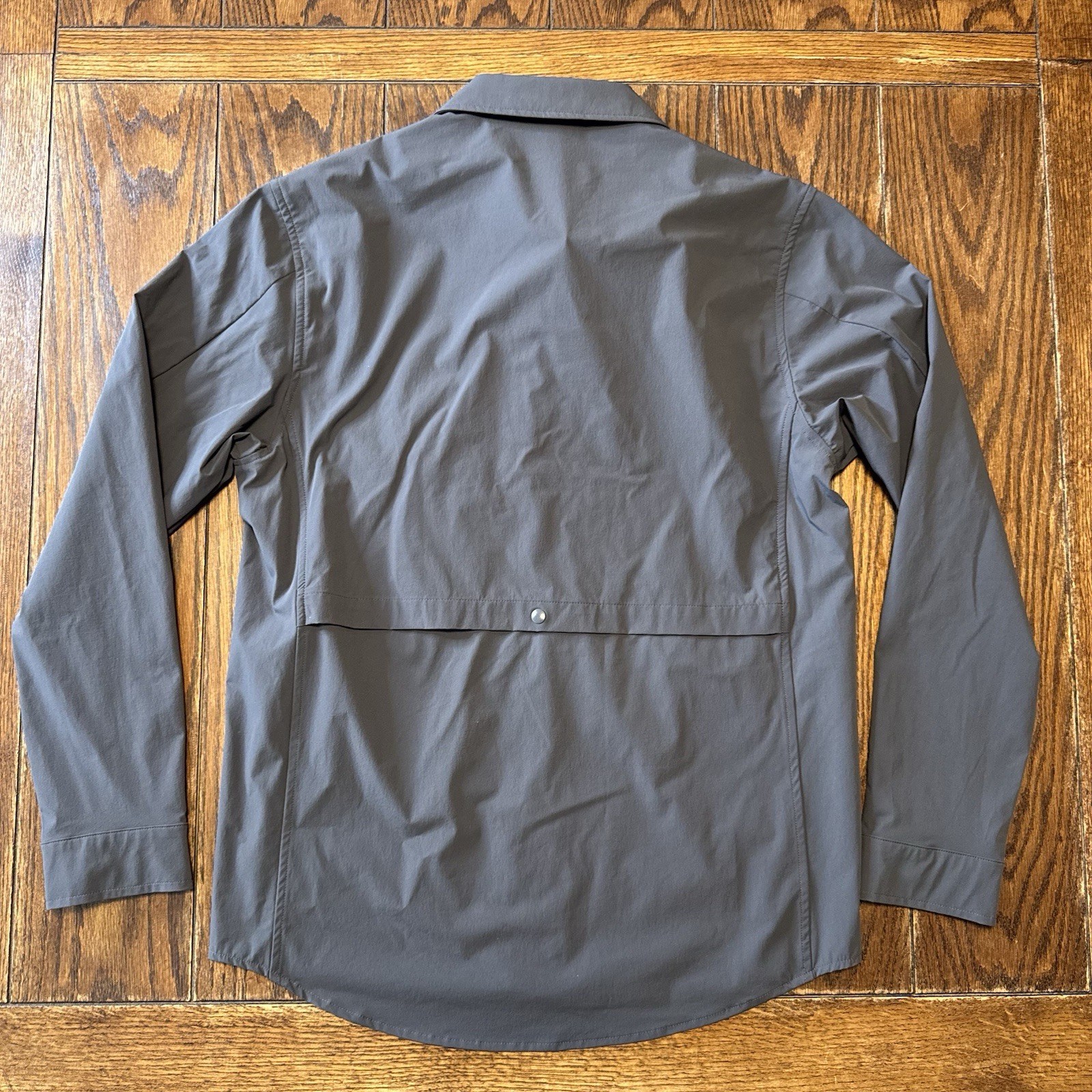 VRST Mens Small Packable Shirt Jacket Snap Button Up Gray Zip Chest Pocket