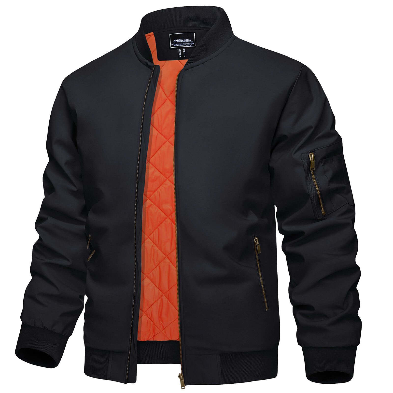 Men’s Premium Outdoor Water Resistant Padded Zip Up Pilot Bomber Jackets Coats