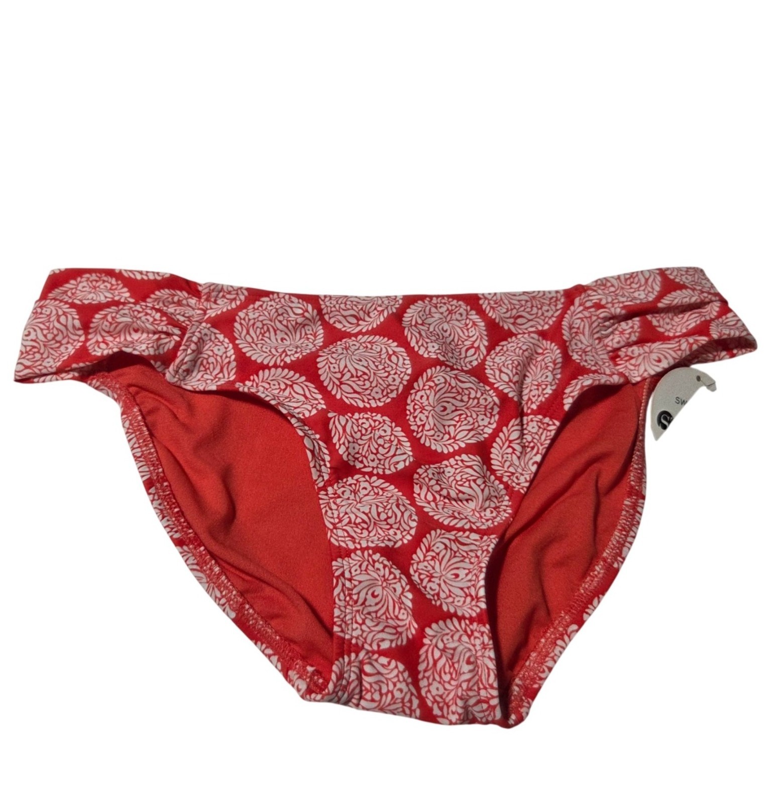 Stylus High Waist Bikini Bottoms Size Medium Red White Swimsuit Swimwear Beach